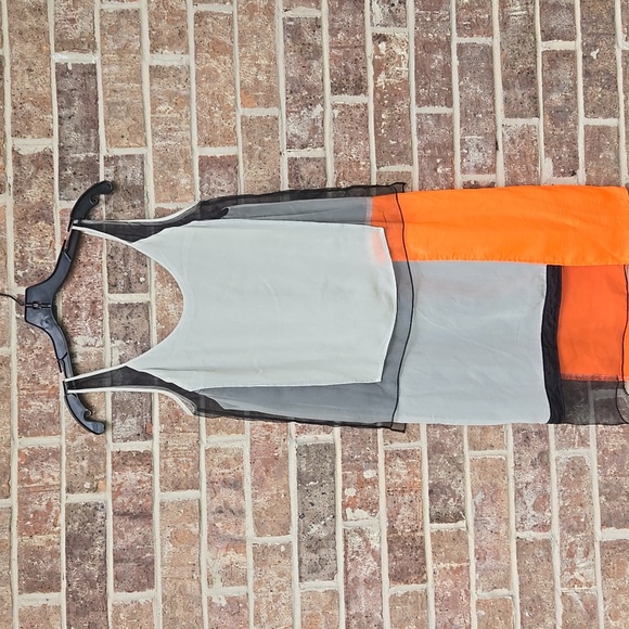 Helmut Lang Colorblock Chroma Draped Dress Size 2 - Picture 5 of 8